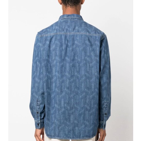 ISABEL MARANT BHELYN GEOMETRIC PRINT DEINIM SHIRT -- Mens S/ Womens M/L - Picture 4 of 10